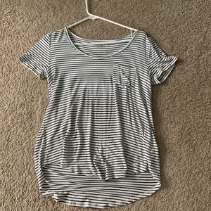 black and white striped tee shirt over sized